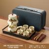Lujo Ligero Gama Alta Oficina Semi-Automático Preparación de Té Horno Ru Retro Qingshan Kung Fu Juego de Té Hogar Estilo Chino Taza de Té
