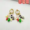 Aretes Coloridos Originales de Acero Inoxidable Estilo Étnico Dulce y Elegante, Clips para Orejas con Borlas y Perlas Estilo Corte Vintage, Aros para Orejas y Accesorios para Orejas