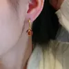 Novedad Otoño e Invierno Estilo Lindo Pendientes de Granada con Microincrustaciones Rojas de Ankora para Mujer, Lujo Accesible y Pendientes de Fruta Creativos de Gama Alta