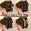 Pinza de pelo grande, voluminosa, de felpa floral para mujer, otoño/invierno, estilo de alta gama, pinza de pelo de lazo, nuevo clip de tiburón estilo coreano