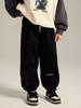 Pantalones casuales de otoño e invierno 2023 para niños, pantalones cálidos con forro polar para bebés, pantalones deportivos rectos de estilo suelto para niñas