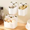 Caja de almacenamiento de oso de dibujos animados para pared para cocina del hogar, cesta de almacenamiento para pared sin taladro para cebollas, jengibre, ajo, y cesta colgante para el lateral del refrigerador