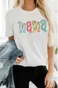 Tienda independiente de comercio electrónico transfronterizo shopify Amazon nuevo color flor pequeña mama estampado camiseta de mujer