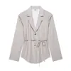 Conjunto de blazer de moda para mujer transfronterizo de AliExpress y pantalones cortos de raya diplomática europeos/americanos, ropa casual cómoda popular, Sudeste Asiático ZA