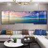 Pintura decorativa de lujo y luz para sala de estar, pintura colgante, fondo de sofá atmosférico, murales de pared, tríptico costero, pintura decorativa superpuesta