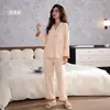 [100% Algodón] Pijama de manga larga para mujer, nueva colección de otoño 2026, cárdigan con cuello en V, conjunto lindo y dulce para estar en casa
