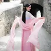 Chal Hanfu de 4 metros de largo, sin costuras, para disfraz antiguo, para actuación, de hada, clásico, bufanda larga de gasa, cinta roja