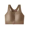 Sutiã Esportivo à Prova de Impacto Peça Única Zíper Frontal Push-Up Roupa Externa de Alta Intensidade Costas Bonitas Fitness Yoga Sutiã Regata