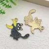 Europeu e Americano Mais Vendido Criativo Peculiar Gato Preto e Branco Gato Abraço Forma Fofo Desenho Animado Pingente Colar Brinco Acessórios