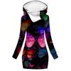 Amazon popular suéter de moda para mujer, falda suéter de otoño, estampado de mariposa digital 3D, suéter con capucha para mujer
