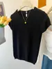 Camiseta sin espalda estilo francés para mujer con diseño de rayas, Nuevo tejido de punto para verano 2026, Manga corta, Ajustada, Dulce y picante