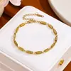 100 Estilos de Pulseras: Accesorios de Mano de Moda Estilo Ins Europeos y Americanos de Acero de Titanio Dorado de 18k No Descolorante Simples Versátiles Elegantes para Mujer