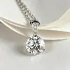 Plata de Ley S925 Exquisito Simple Redondo Geométrico Circonita Collar Estilo Coreano Temperamento Lujo Ligero Dulce Sentido del Diseño Joyería para Mujeres