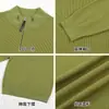 Suéter de Punto Canalé Color Sólido Estilo Old Money para Hombre, Lujoso y Sofisticado, Cuello Alto con Media Cremallera, Top Casual Otoño e Invierno