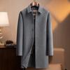 Abrigo Exterior de Lana de Doble Cara con Forro Largo Removible de Plumón de Ganso Cortavientos para Hombre Otoño e Invierno Abrigo Exterior de Lana Chaqueta Business Casual para Hombre