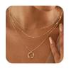 Collar de Capas con Colgante Geométrico de Tendencia Transfronteriza de Amazon Cadena Personalizada para Clavícula Moda Elegante Versátil Joyería Popular