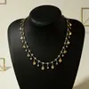 Collar de Cadena de Pedrería Estilo Bohemio Europeo y Americano Verano Playa Vacaciones Costeras Colgante de Concha Collar de Cadena para Clavícula