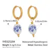 Pendientes de Cerámica Esmaltada con Goteo de Aceite Estilo Chino Retro Pendientes Pendientes Lujo Accesible Joyería de Gama Alta para Mujer Verano