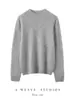 Camiseta de punto básica de seda y cachemira con cuello medio alto, estilo Old Money, para ir al trabajo, versátil, suave y esponjosa, Otoño Invierno
