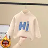 Camiseta Base de Forro Polar con Cuello Medio para Niños 2026 Nuevo Estilo Camiseta Casual Infantil Otoño/Invierno Top de Manga Larga Cálido para Niños