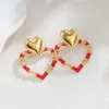 Moda Europeia e Americana Aço Inoxidável Ouro 18K Brincos de Coração Vazado Estilo Popular Ins Luxo Acessível Brincos de Alta Qualidade para Mulheres
