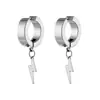 Moda Europea y Americana Nuevo Colgante de Rayo Pendientes de Acero de Titanio Pendientes de Hebilla de Oreja Sexys Pendientes de Cruz Venta al por Mayor
