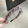 Faixa de Cabelo de Alta Qualidade Estilo Coreano Selecionada Cuidadosamente Faixa de Cabelo com Rede Envolvida em Strass Versátil para Testa Acessórios para Cabelo Soltos no Topo do Crânio