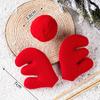 Decoración para Pastel de Navidad 2026 Mini Gorro de Pompón Hilo Rojo y Blanco Bufanda Pequeña Adorno Superior de Vela de Fresa