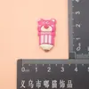 Série de papelaria de simulação de urso de morango acessórios de resina DIY feito à mão joias de cola de creme patch para capa de celular atacado