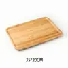 Bandeja de Bambú Completa Rectangular para Hogar Bandeja para Tazas de Té Plato de Madera para Barbacoa Plato para Frutas Plato de Madera Sólida Plato para Pan Estilo Japonés