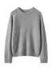 Nueva camiseta base de cachemira para mujer, jersey de cuello redondo, suéter de seda de morera, color liso, simple, cómodo, tejido versátil