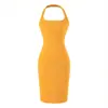 Vestido halter sin mangas y espalda descubierta, puramente seductor y sexy, nuevo de verano 2026, corte ajustado, que realza la figura, con abertura, elegante vestido bodycon