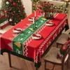 Toalha de Mesa de Natal Impermeável e à Prova de Óleo Sem Lavagem Atmosfera Vermelha Retrô Toalha de Mesa Decoração de Tampo de Mesa Retangular Toalha de Mesa