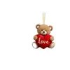 Accesorios Acrílicos con Forma de Corazón de Oso Lindo Transfronterizos Llavero Acrílico Colgante para Espejo Retrovisor de Coche Nuevo