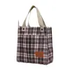 Bolso Impermeable Nuevo Estilo Coreano de Cuadros Bolsa para Lonchera Bolsa Portátil para Mamá Bolsa para Tutoría Bolsa para Almuerzo del Trabajo Bolsa para Archivos