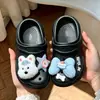 Lindos zuecos de dibujos animados de gato para niños y niñas, EVA antideslizantes para exteriores, playa, punta cerrada, sandalias para bebés, padres e hijos