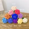 Tricô Rosa Artesanal Dia dos Namorados diy Buquê Feito à Mão Decoração Material Lã Rosa Presente Dia das Mães