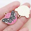 20 Flores de Luna de Colores que Gotean Aceite, Colgantes de Mariposa e Insectos de Aleación de Zinc, Accesorios para Pulseras, Llaveros, Joyería DIY