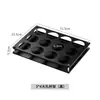 Portavasos octagonal de acero inoxidable con recubrimiento negro, estante comercial para vasos de cerveza, estante para vinos, almacenamiento y exhibición para vasos de bar