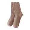 Calcetines de Algodón Puro para Mujer hasta Media Pantorrilla, Calcetines Sin Costuras, Estilo Otoño e Invierno Negro, Calcetines Largos de Maternidad, Dulce Estilo Ins al Por Mayor