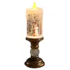 Luzes de Atmosfera de Natal Luzes LED Lâmpada de Vela de Areia Fluida Paisagem de Neve em Miniatura Luminária de Mesa para Desktop Decoração de Cena de Janela de Armário Interno