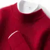 Caixa de Presente Suéter Masculino de Caxemira Gola Meia-Alta Lã Grossa Quente Malha Casual Camada Base Suéter de Caxemira de Cabra Inverno