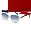 Nuevas Gafas de Sol de Moda Sin Montura Gafas de Sol Europeas y Americanas de Borde Cortado de Moda Gafas de Sol Personalizadas de Color Gelatina para Hombres y Mujeres 3165
