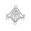 Zhongxing joyería antigua diy color cobre puro que conserva el color plata accesorios de conexión porosa adorno para la cabeza de palacio accesorios de horquilla hechos a mano