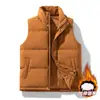 Nueva Moda Otoño e Invierno Chaleco de Algodón para Hombre, Cuello Alto Cálido, Sencillo y Versátil, Chaleco Cálido Engrosado, Elegante Chaleco sin Mangas