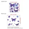 2026 Nuevas Pegatinas de Pared de Mariposa Morada y Flores Autoadhesivas Calcomanías de Pared para Decoración de Papel Tapiz de Sala de Estar y Dormitorio