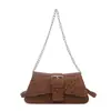 Estilo vintage, alta calidad, nueva colección de primavera 2026: bolso de hombro casual de moda, diseño simple, correa de cadena, adecuado para mujeres