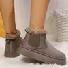 Botas de Nieve Gruesas de Suela Gruesa, Estilo Europeo y Americano, Color Sólido, sin Cordones, Forradas de Felpa, para Mujer, con Punta Redonda y Banda Elástica, Botas de Algodón, Novedad Otoño e Invierno 2025