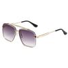 17302 Gafas de Sol de Pesca Metálicas de Doble Puente de Moda Europea y Americana para Hombre Nuevas de Cruzada Street Photography Gafas de Sol Modernas con Acabado de Alta Gama