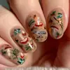Adesivos de unha postiça para arte de unhas, para uso transfronteiriço, novos designs de outono e inverno com folhas de bordo e flores, arte de unhas para dar brilho, adesivos de unha para uso, atacado